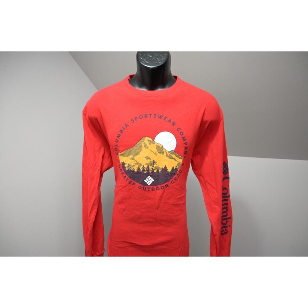 Columbia PFG Tee Shirt Fishing Long Sleeve Graphic Red Mens Size Large